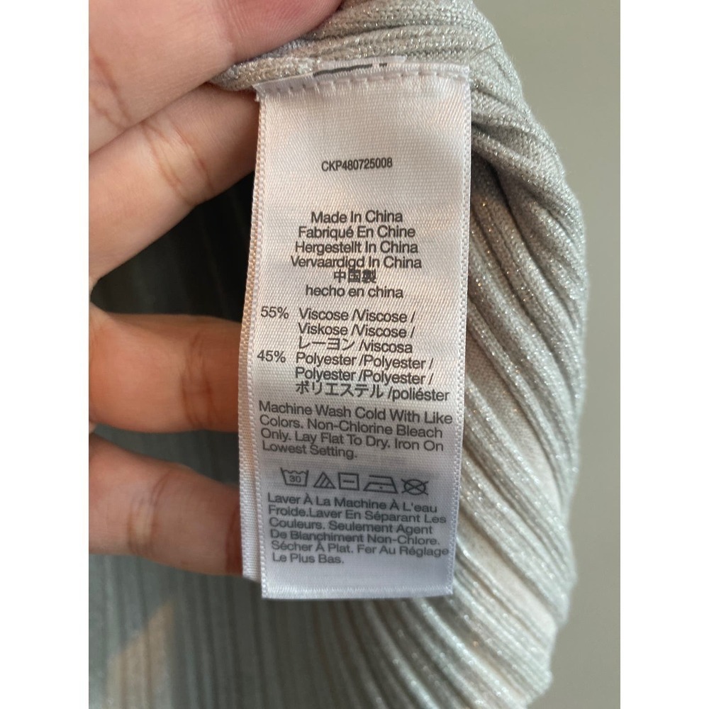 NWT Madewell The Signature Shimmer Knit Cutaway Sweater Tank Gray Size Small - Picture 4 of 5